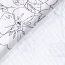 Musselin/ Doppel-Krinkel Gewebe gemalte Blumenwiese – weiss/schwarz,  thumbnail number 4
