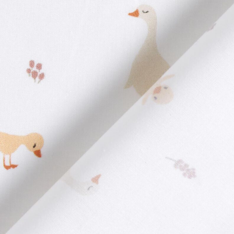 GOTS Baumwollpopeline süße Gänse und Küken | Poppy Fabrics – weiss,  image number 4
