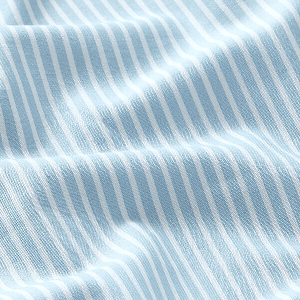 Baumwollpopeline Streifen – hellblau/weiss | Reststück 100cm