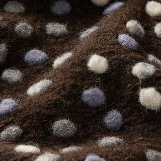Wollstrick bunte Noppen – dunkelbraun, 