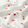 Musselin/ Doppel-Krinkel Gewebe gestickte Kirschen | Poppy Fabrics – weiss/feuerrot,  thumbnail number 2