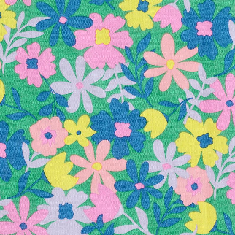 Beschichtete Baumwolle Pastellblumen | Poppy Fabrics – grasgrün/rosa,  image number 7