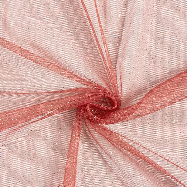 Glitzertüll Royal – terracotta/gold | Reststück 100cm
