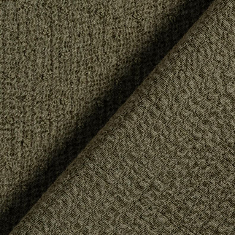 Musselin/ Doppel-Krinkel Gewebe Dobby – khaki,  image number 4