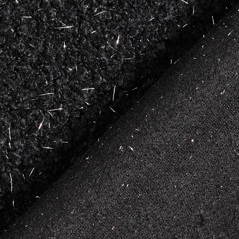 Strick-Bouclé Glitzerfäden – schwarz,  image number 4