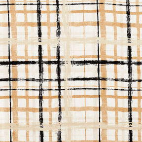 Leinen-Viskose-Mix abstraktes Karo – natur/beige, 