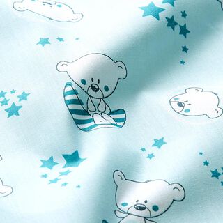 Baumwollstoff Cretonne Bärchen – babyblau, 