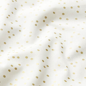 Baumwollstoff Popeline feine Punkte – wollweiss/gold, 