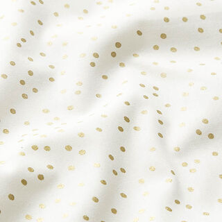 Baumwollstoff Popeline feine Punkte – wollweiss/gold, 