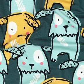 Baumwolljersey Schlappohr Hunde | Poppy Fabrics – dunkelgrün, 