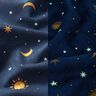 Dekostoff Glow in the Dark Nachthimmel – gold/marineblau,  thumbnail number 3