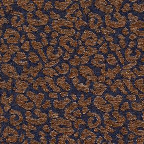 Hosenstoff Denim-Optik Leoprint – mittelbraun/nachtblau, 