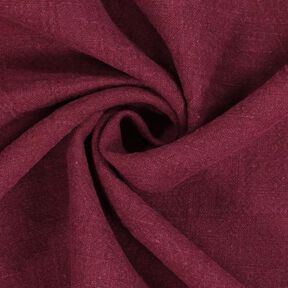 Leinenstoff Ramie-Mix stonewashed, schwere Qualität – bordeauxrot, 