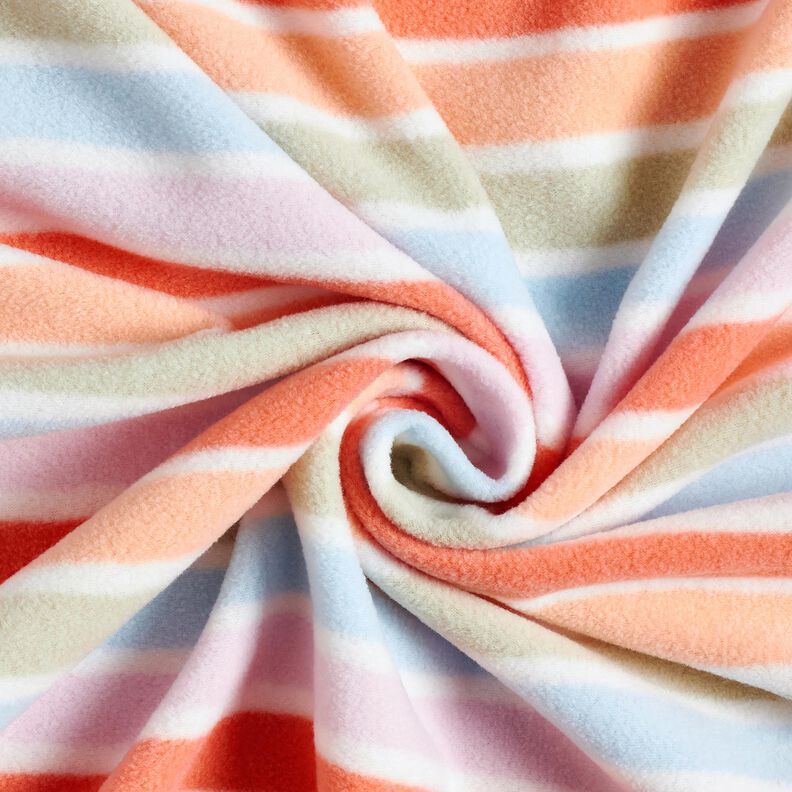 Antipilling Fleece bunte Streifen – weiss,  image number 3