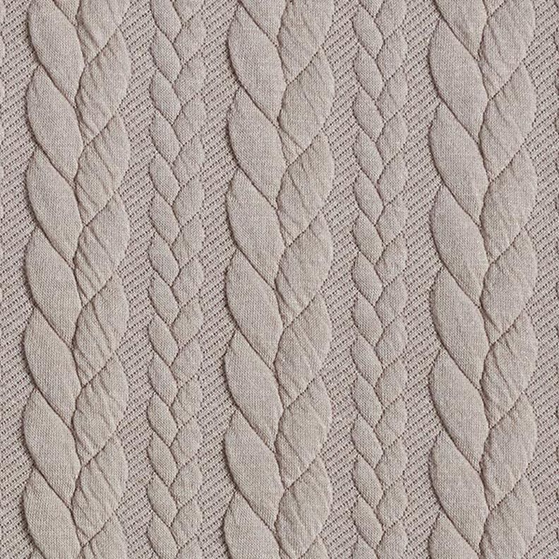 Jerseyjacquard Cloqué Zopfmuster – beige,  image number 1