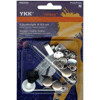 Nähfreier Druckknopf Jersey 7 – silber | YKK, 