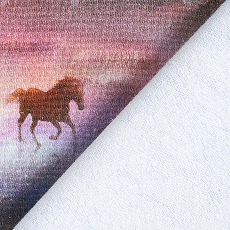 French Terry Sommersweat mystische Pferde Digitaldruck – pastellviolett,  image number 5
