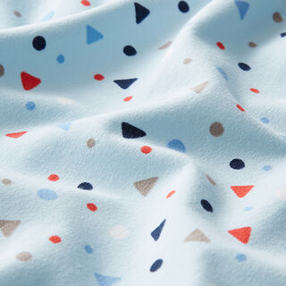Baumwolljersey Dreiecke und Kreise – babyblau, 