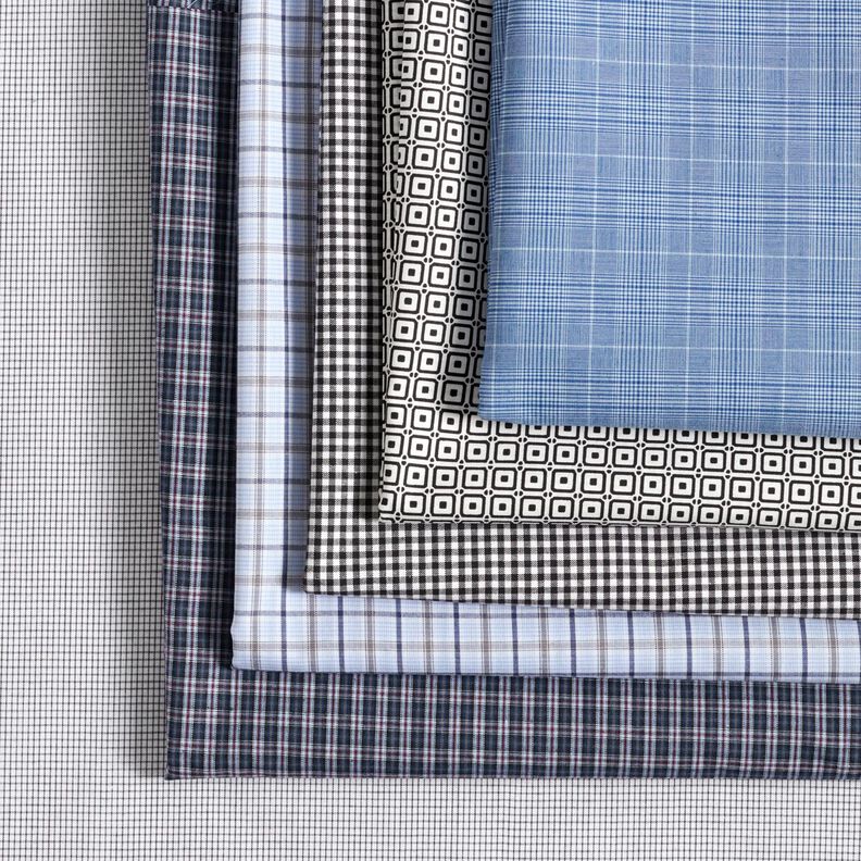 Hemdenstoff kleines Karo – schwarz/weiss,  image number 5