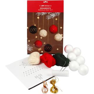 DIY-Set Christbaumkugeln aus Nadelfilz gestalten [ 6 Stk. ], 