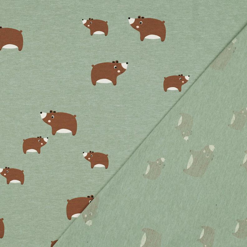 Baumwolljersey Bären | Poppy Fabrics – schilf/maronenbraun, image number 4