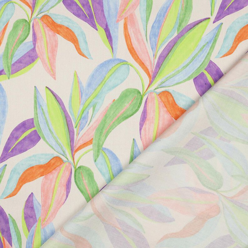 Baumwollsatin Blätter Digitaldruck | Poppy Fabrics – creme/hellgrün,  image number 4