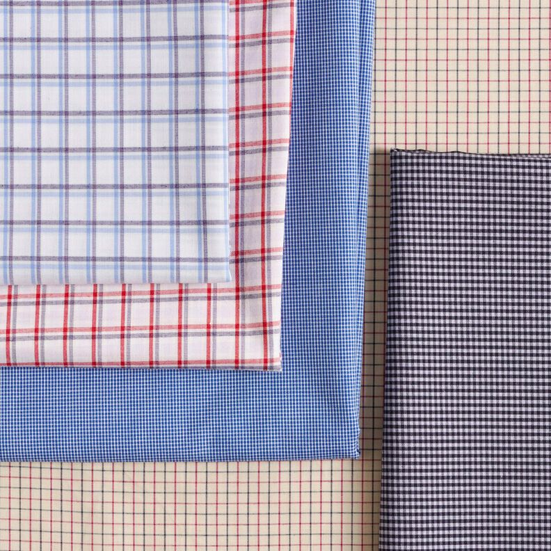 Hemdenstoff feines Karo – beige/marineblau,  image number 5