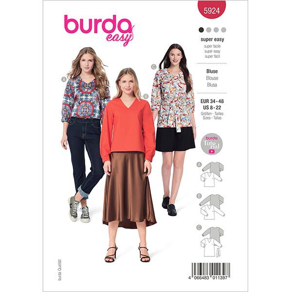Bluse | Burda 5924 | 34-48, image number 1