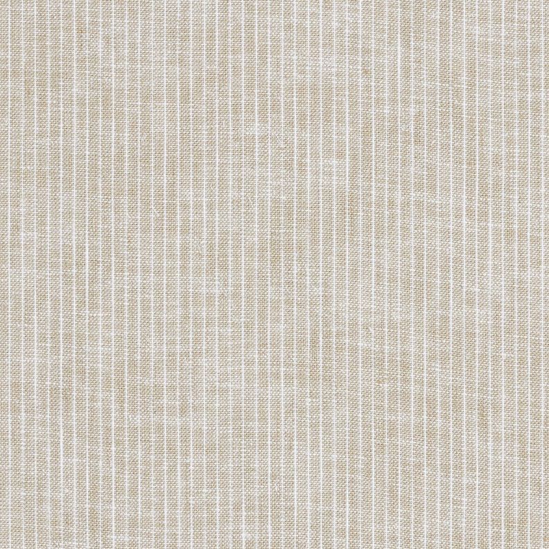Leinen-Baumwoll-Mix schmale Streifen – helltaupe/weiss,  image number 1