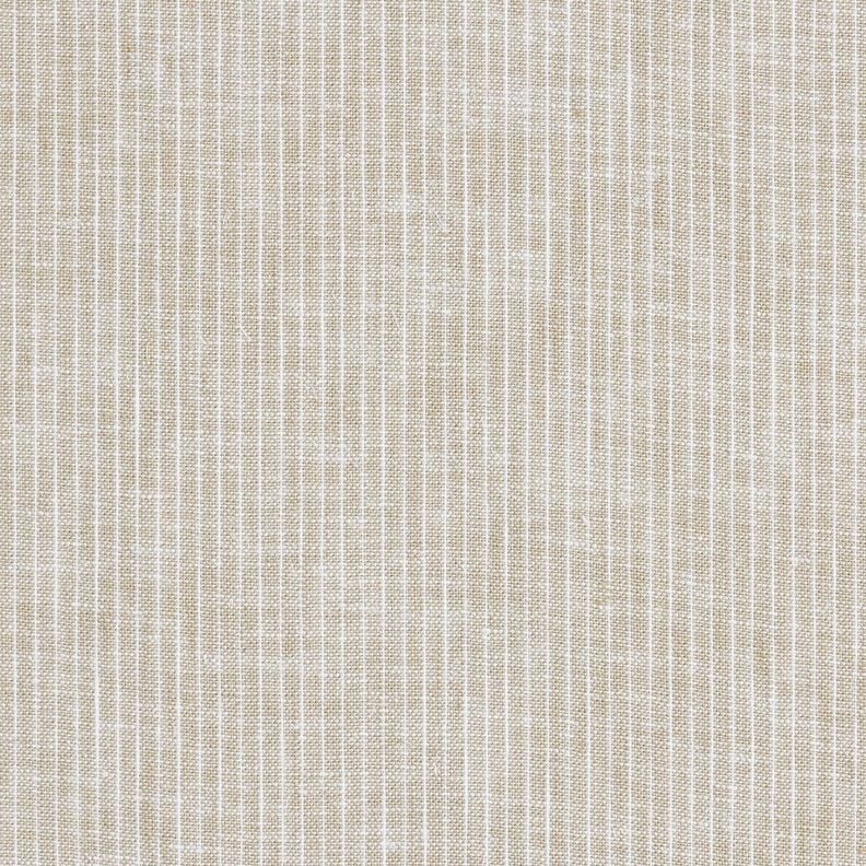 Leinen-Baumwoll-Mix schmale Streifen – helltaupe/weiss, image number 1