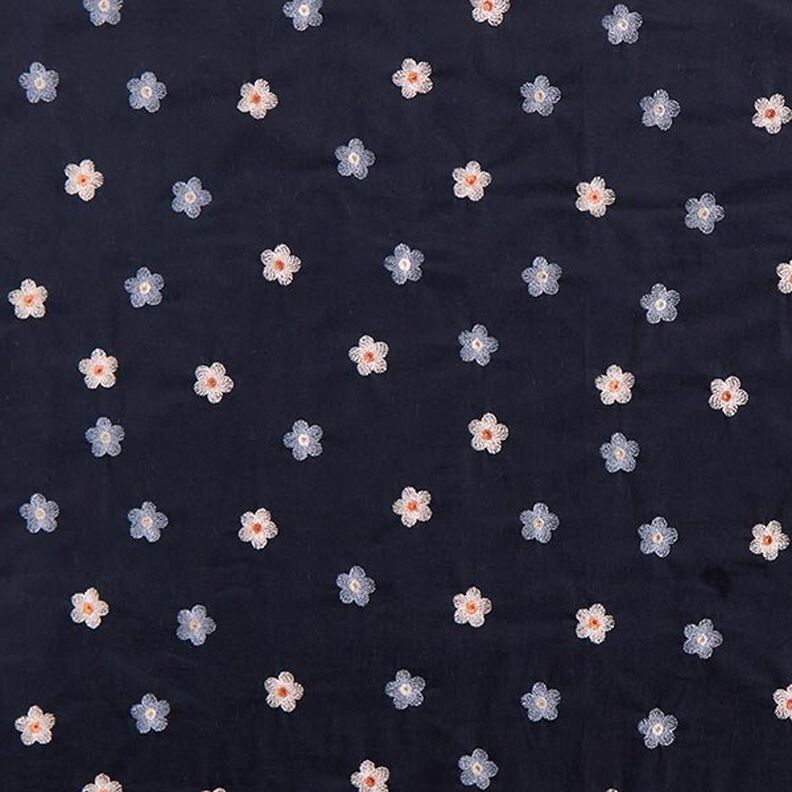 Babycord gestickte Blumen – nachtblau,  image number 1