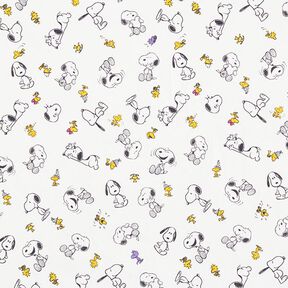 Baumwollpopeline Lizenzstoff Snoopy & Woodstock | Peanuts ™ – weiss, 