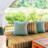 Outdoorstoff Canvas bunte Streifen – grün/gelb,  thumbnail number 5