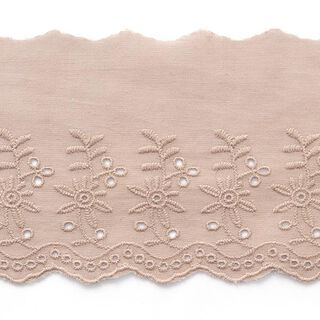 Feston Spitzenband Blumen [ 9 cm ] – braun, 