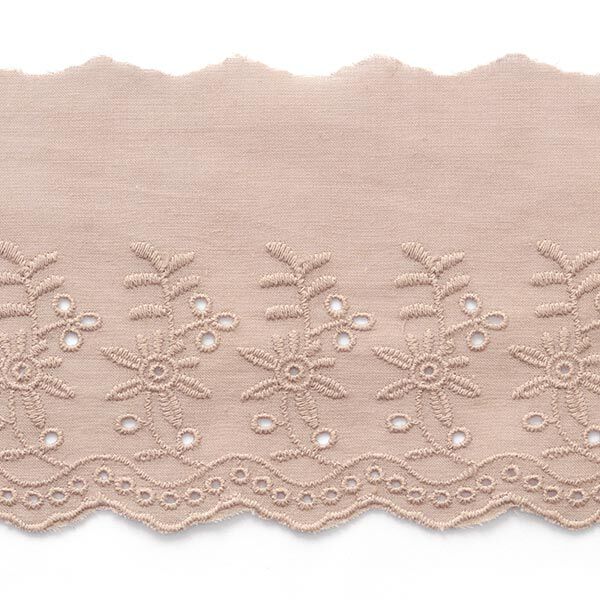 Feston Spitzenband Blumen [ 9 cm ] – braun,  image number 1