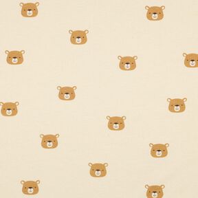 GOTS Baumwolljersey Bären | Poppy Fabrics – wollweiss/hellbraun, 