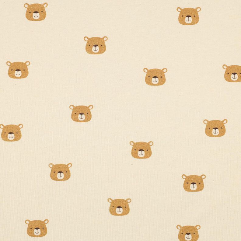 GOTS Baumwolljersey Bären | Poppy Fabrics – wollweiss/hellbraun, image number 1