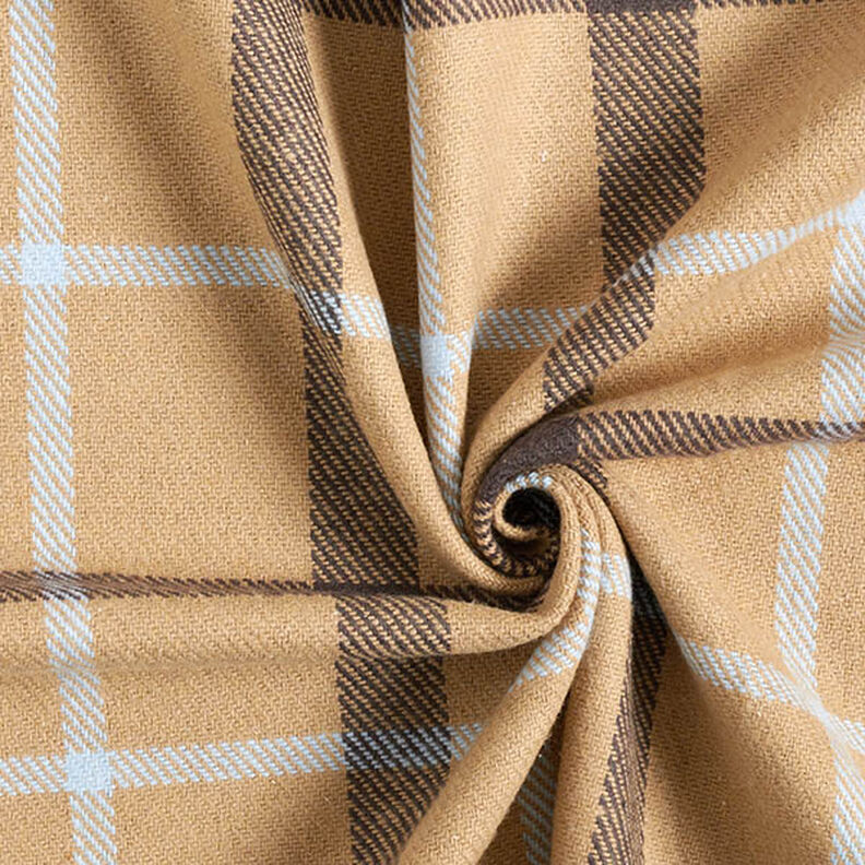 Mantelstoff Baumwoll-Mix großes Karo – beige,  image number 3