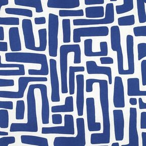 Beschichtete Baumwolle abstrakt – königsblau/wollweiss, 