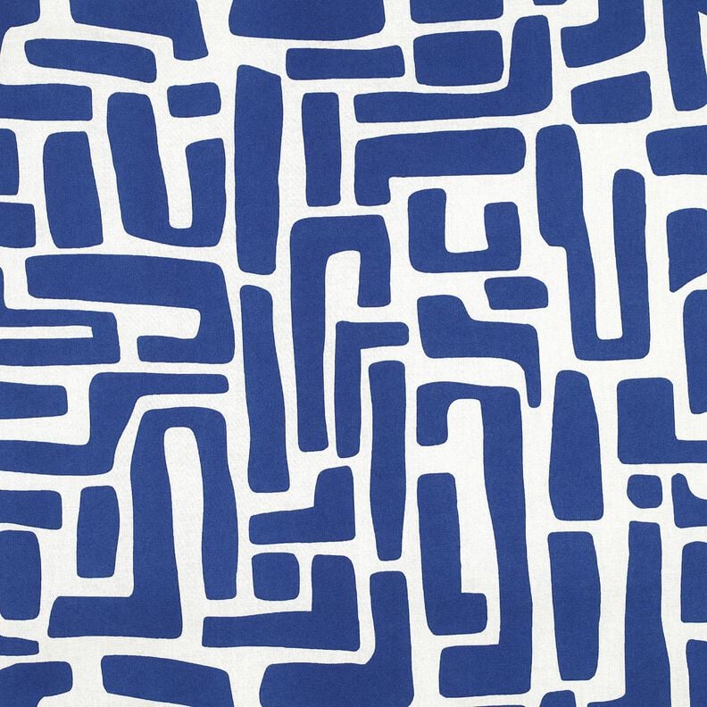 Beschichtete Baumwolle abstrakt – königsblau/wollweiss,  image number 1