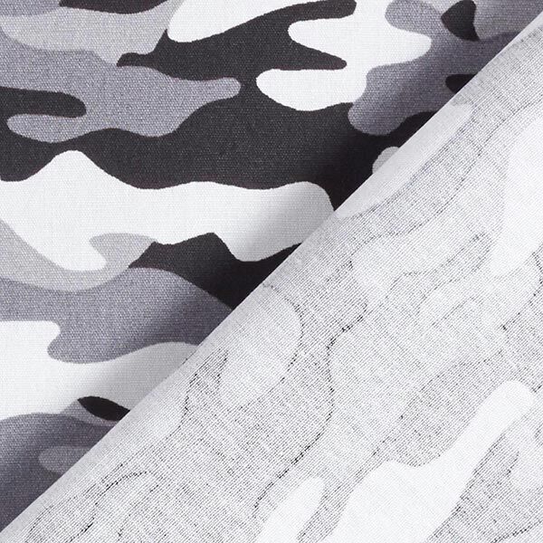 Baumwollpopeline Camouflage – grau/schwarz