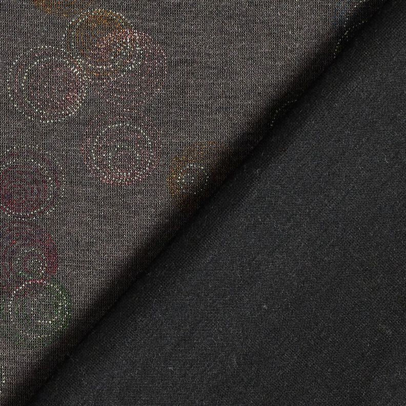 Viskosejersey bunte Kreise – steingrau, image number 4