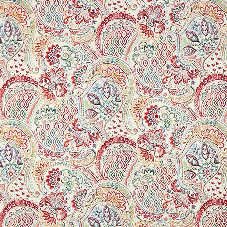 Dekostoff Gobelin buntes Paisley – wollweiss,  image number 1