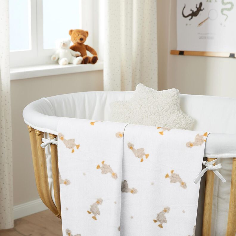 Kuschelfleece kleine Gänse – elfenbein/mandel, image number 6