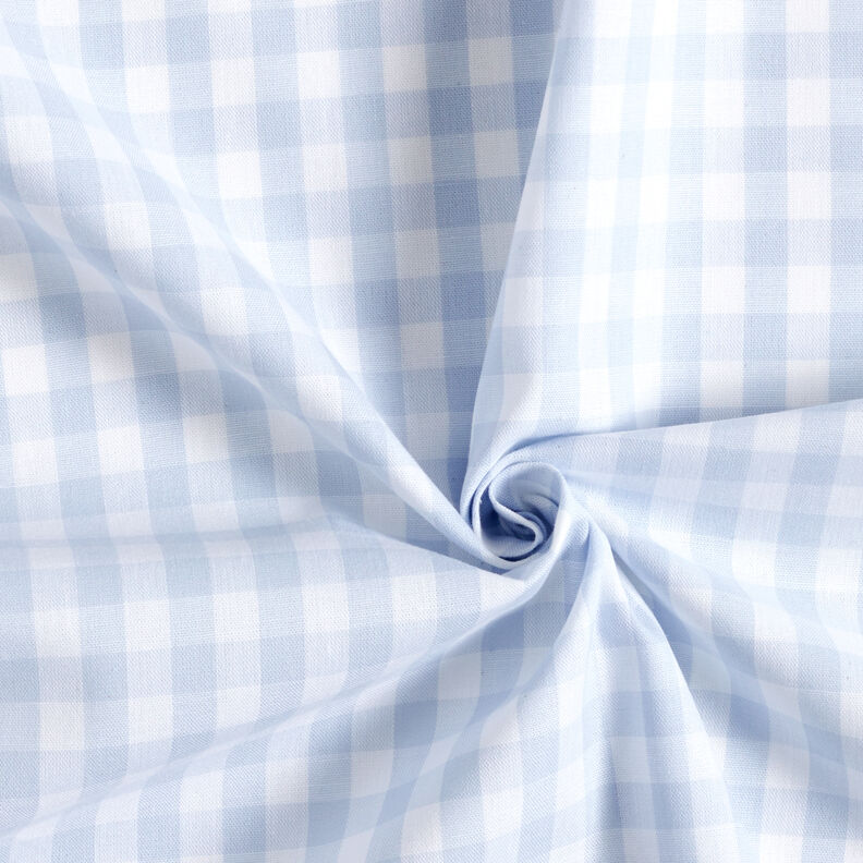 Baumwollstoff Vichykaro 1 cm – helljeansblau/weiss, image number 3
