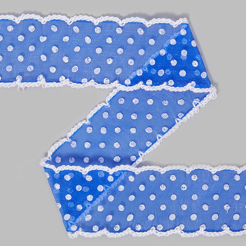Organzaband Dots [30 mm] - königsblau | 9,  image number 1