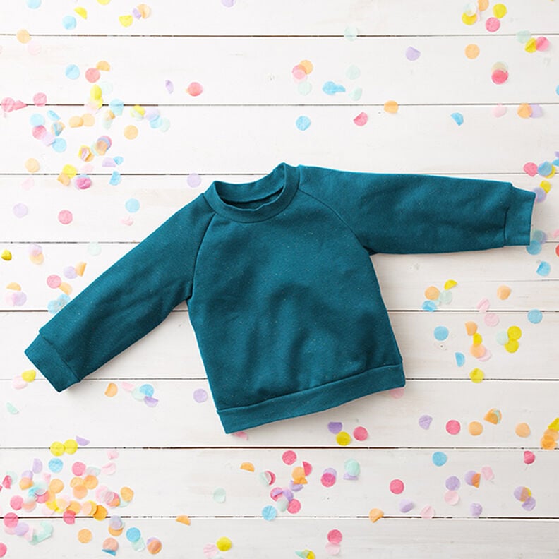 Kuschelsweat bunte Sprenkel – petrol,  image number 6