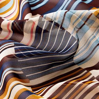 Chiffon Vielerlei Bunte Streifen – senf/taubenblau, 