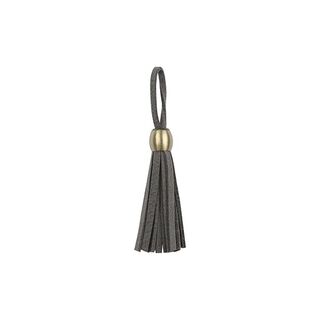 Lederquaste Franse mit Goldperle [5,5cm] – grau, 