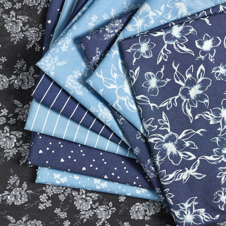Chambray Sommerblüten – marineblau/wollweiss,  image number 5